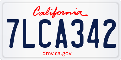 CA license plate 7LCA342