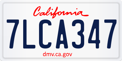 CA license plate 7LCA347