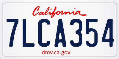 CA license plate 7LCA354