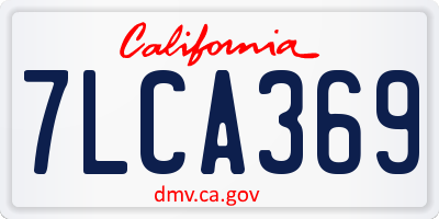 CA license plate 7LCA369