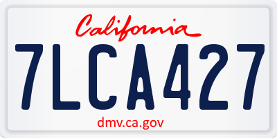 CA license plate 7LCA427