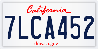 CA license plate 7LCA452