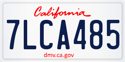 CA license plate 7LCA485