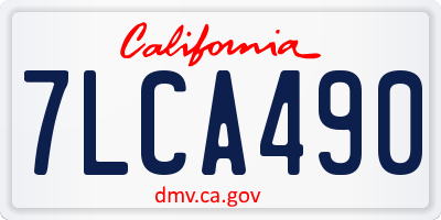 CA license plate 7LCA490