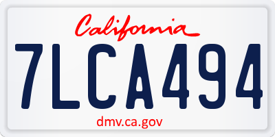 CA license plate 7LCA494