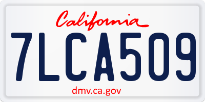 CA license plate 7LCA509