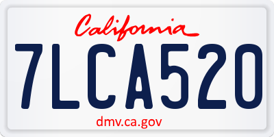 CA license plate 7LCA520