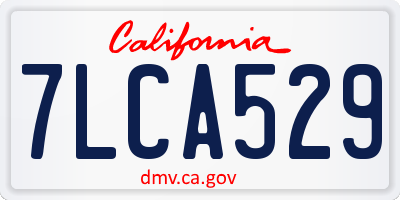 CA license plate 7LCA529