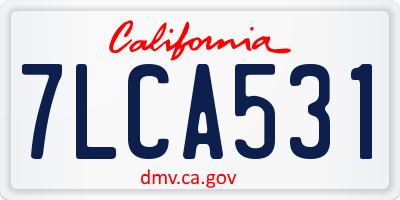 CA license plate 7LCA531