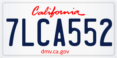 CA license plate 7LCA552