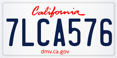 CA license plate 7LCA576