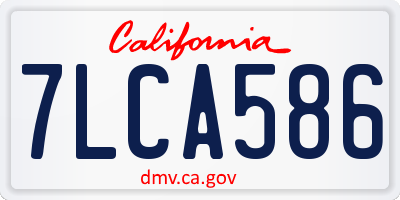 CA license plate 7LCA586