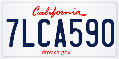 CA license plate 7LCA590