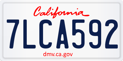 CA license plate 7LCA592