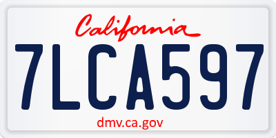 CA license plate 7LCA597