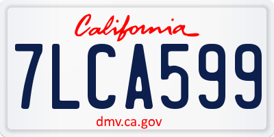 CA license plate 7LCA599