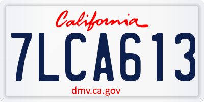 CA license plate 7LCA613