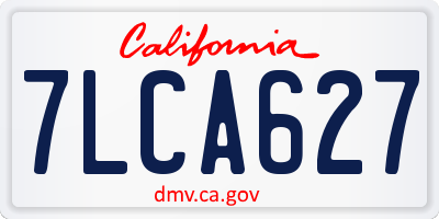 CA license plate 7LCA627