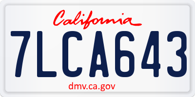 CA license plate 7LCA643