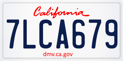 CA license plate 7LCA679