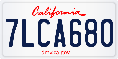 CA license plate 7LCA680