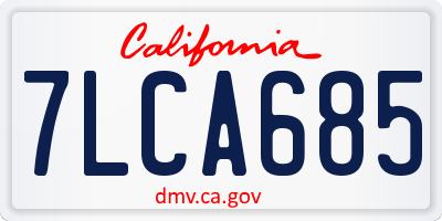 CA license plate 7LCA685