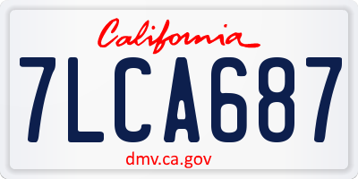 CA license plate 7LCA687