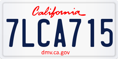 CA license plate 7LCA715