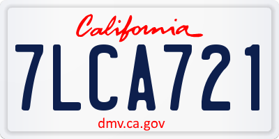 CA license plate 7LCA721