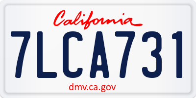 CA license plate 7LCA731