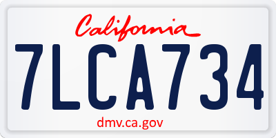 CA license plate 7LCA734