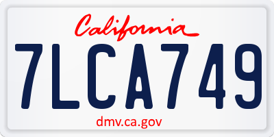 CA license plate 7LCA749