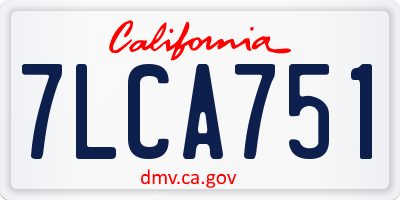 CA license plate 7LCA751