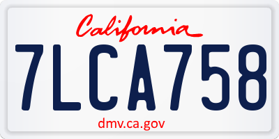 CA license plate 7LCA758