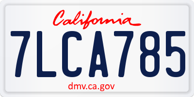 CA license plate 7LCA785