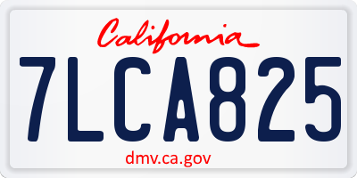 CA license plate 7LCA825