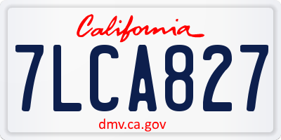 CA license plate 7LCA827