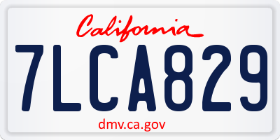 CA license plate 7LCA829