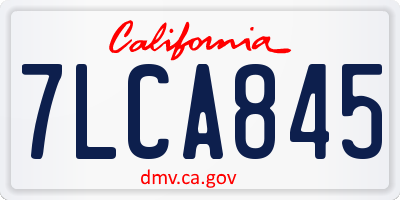 CA license plate 7LCA845