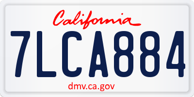 CA license plate 7LCA884