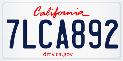 CA license plate 7LCA892