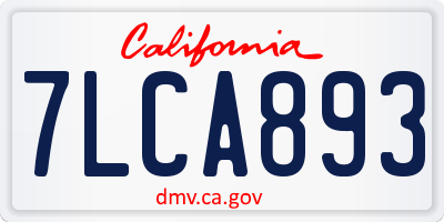 CA license plate 7LCA893