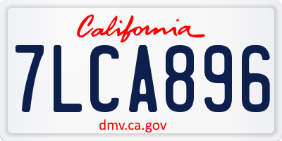 CA license plate 7LCA896