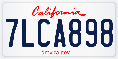 CA license plate 7LCA898