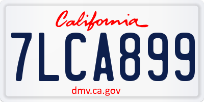 CA license plate 7LCA899