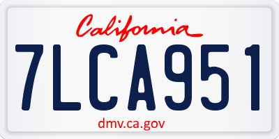 CA license plate 7LCA951