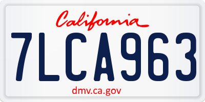 CA license plate 7LCA963