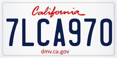 CA license plate 7LCA970