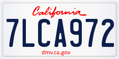 CA license plate 7LCA972