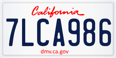 CA license plate 7LCA986
